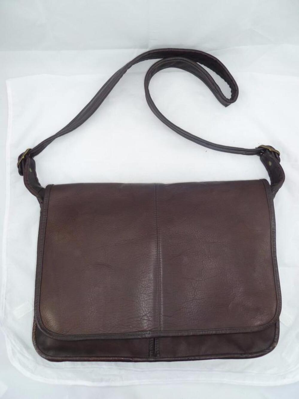 VINTAGE LE DONNE COLOMBIAN LEATHER FLAP SHOULDER BAG/BUSINESS/TRAVEL BRIEFCASE
